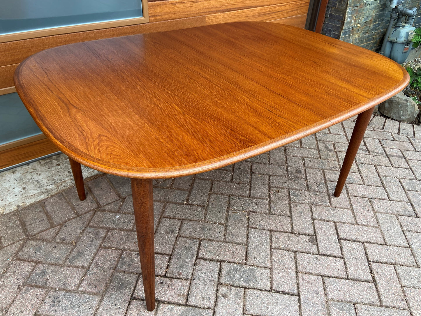 REFINISHED Danish MCM Teak Table w 2 Leaves by Skovmand & Andersen, PERFECT, 58" - 97"