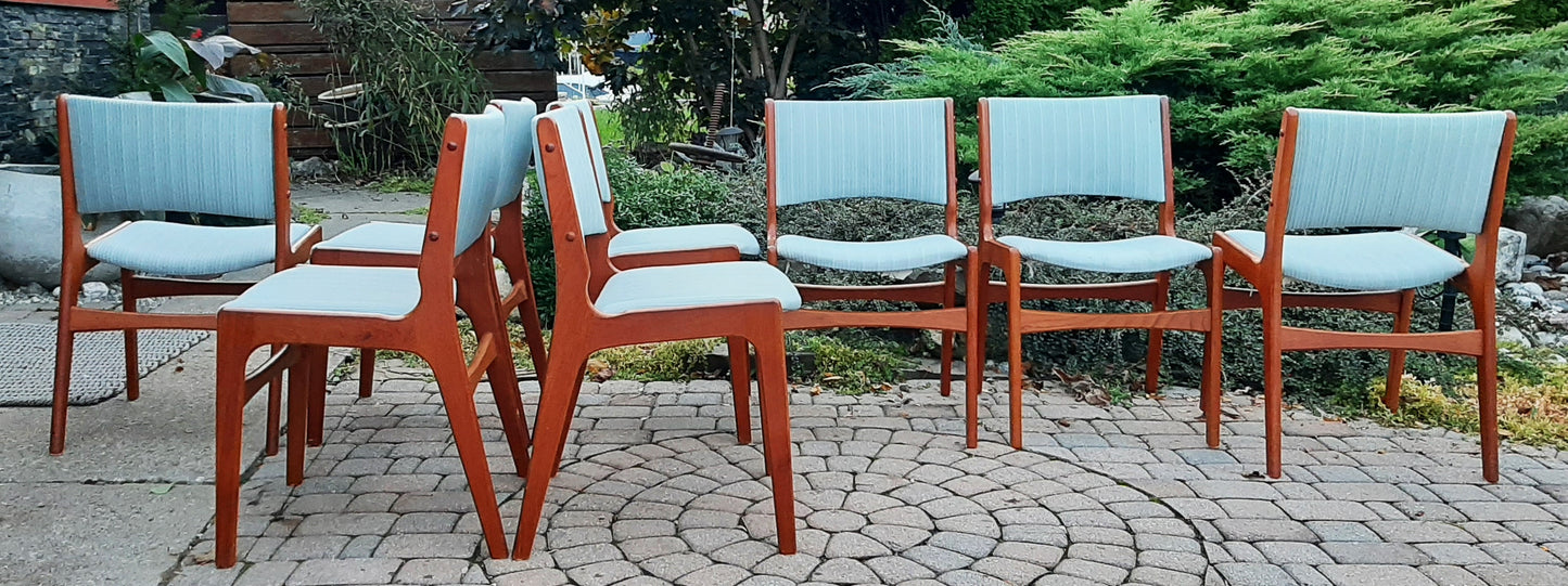 8 RESTORED Danish Mid Century Modern Teak Chairs by J. Andersen
