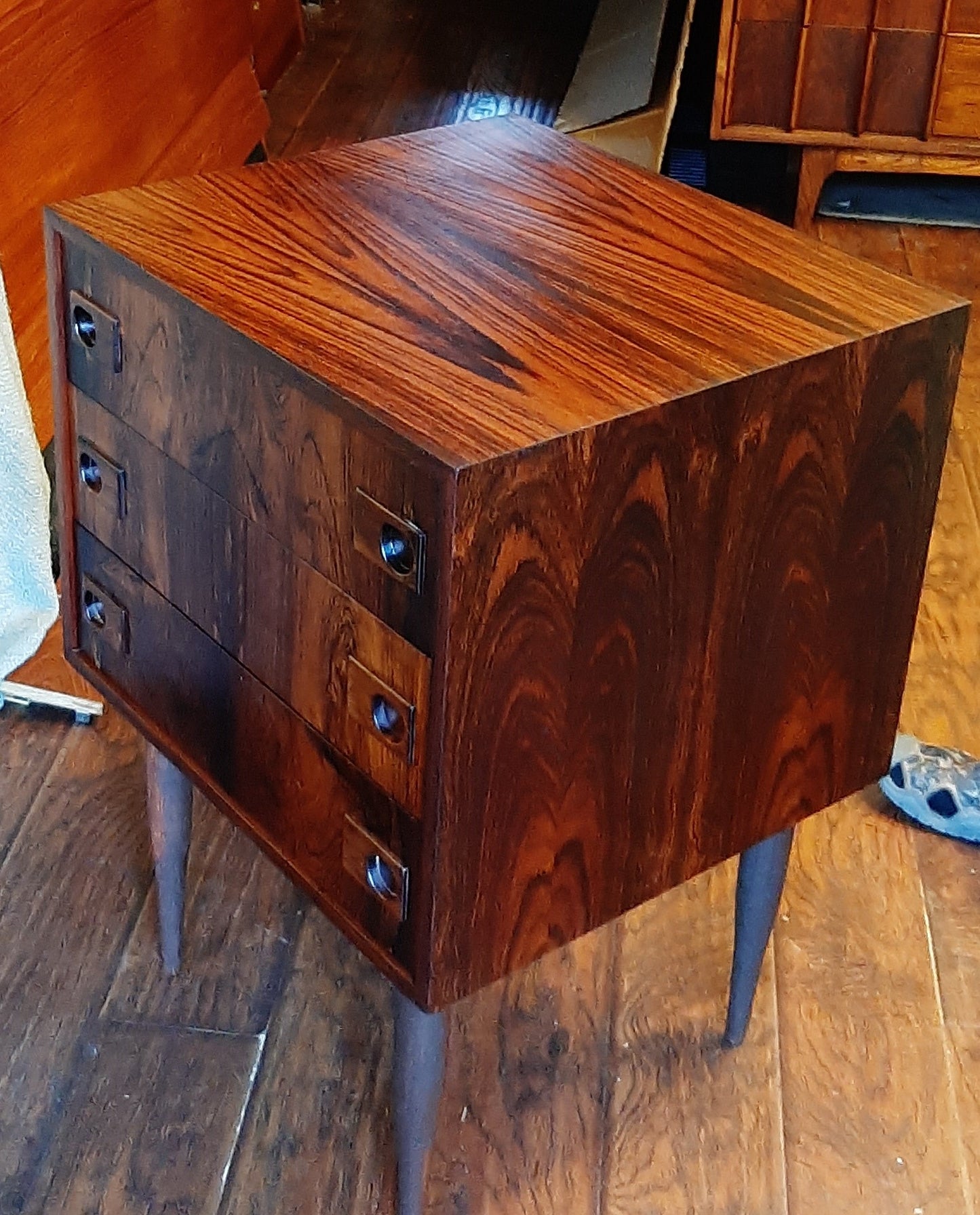 REFINISHED Danish MCM Rosewood Chest 3 Drawers & Mirror PERFECT