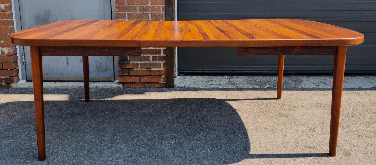 REFINISHED Danish Mid Century Modern Rosewood Table w 1 Leaf 61"- 82.5"