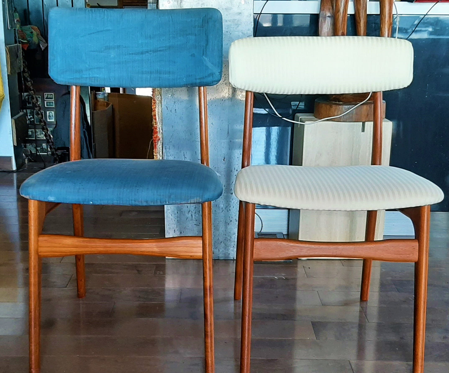 6 Danish MCM Teak Chairs RESTORED, perfect, ready for new upholstery, each $249 - Mid Century Modern Toronto