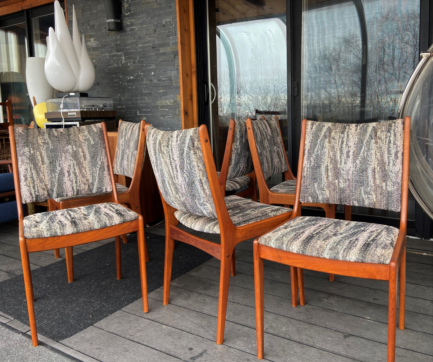 6 REFINISHED Danish MCM Teak Dining Chairs