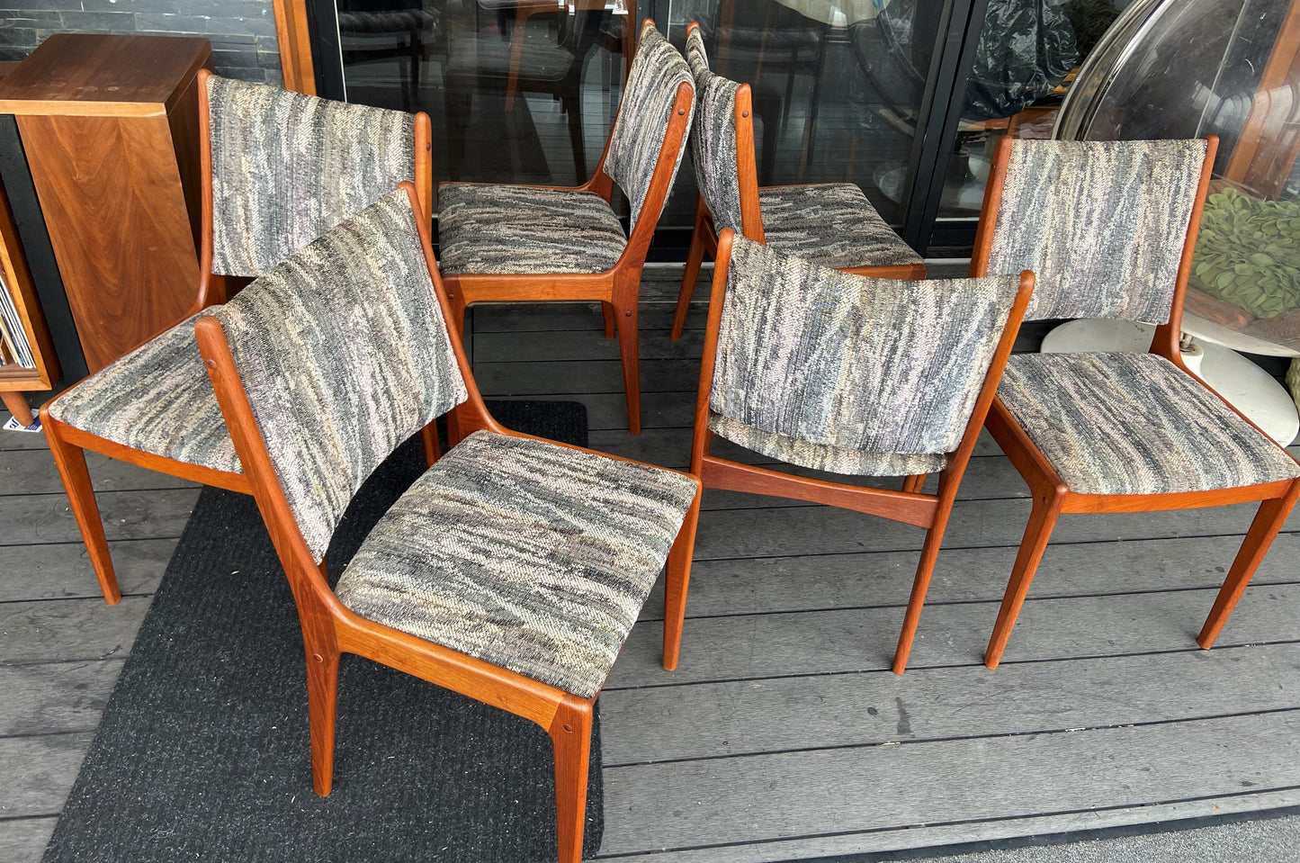 6 REFINISHED Danish MCM Teak Dining Chairs