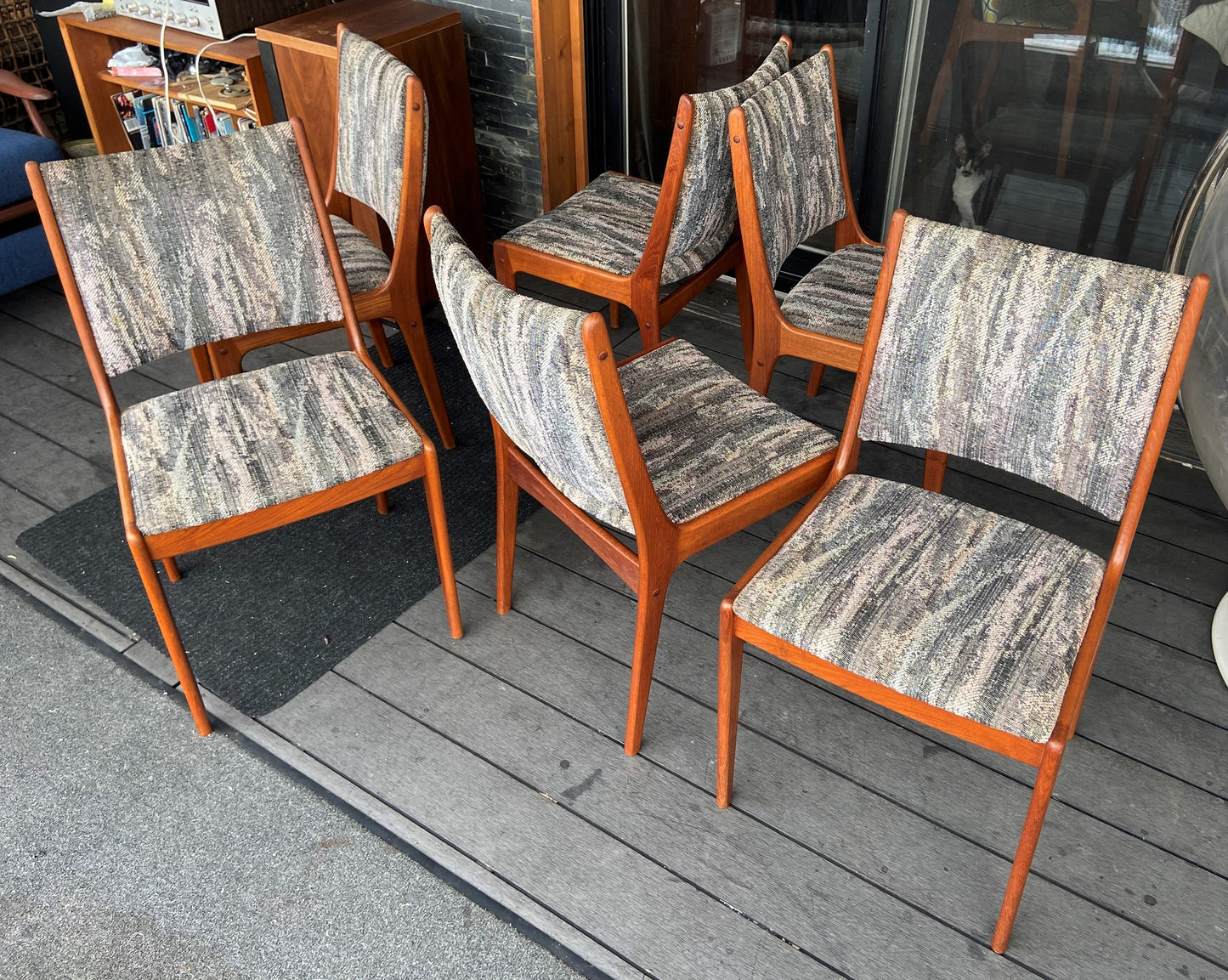 6 REFINISHED Danish MCM Teak Dining Chairs