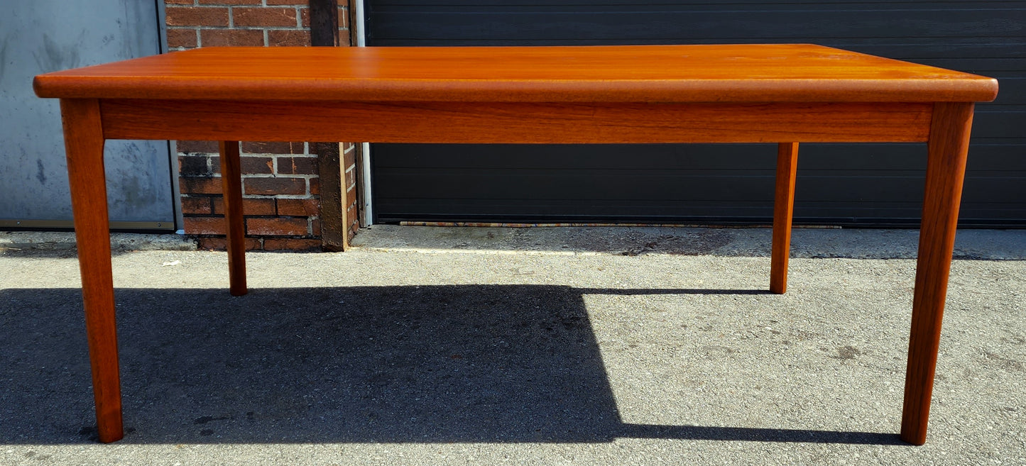 REFINISHED Danish MCM Teak Draw Leaf Table by H. Kjaernulf 68" - 115"