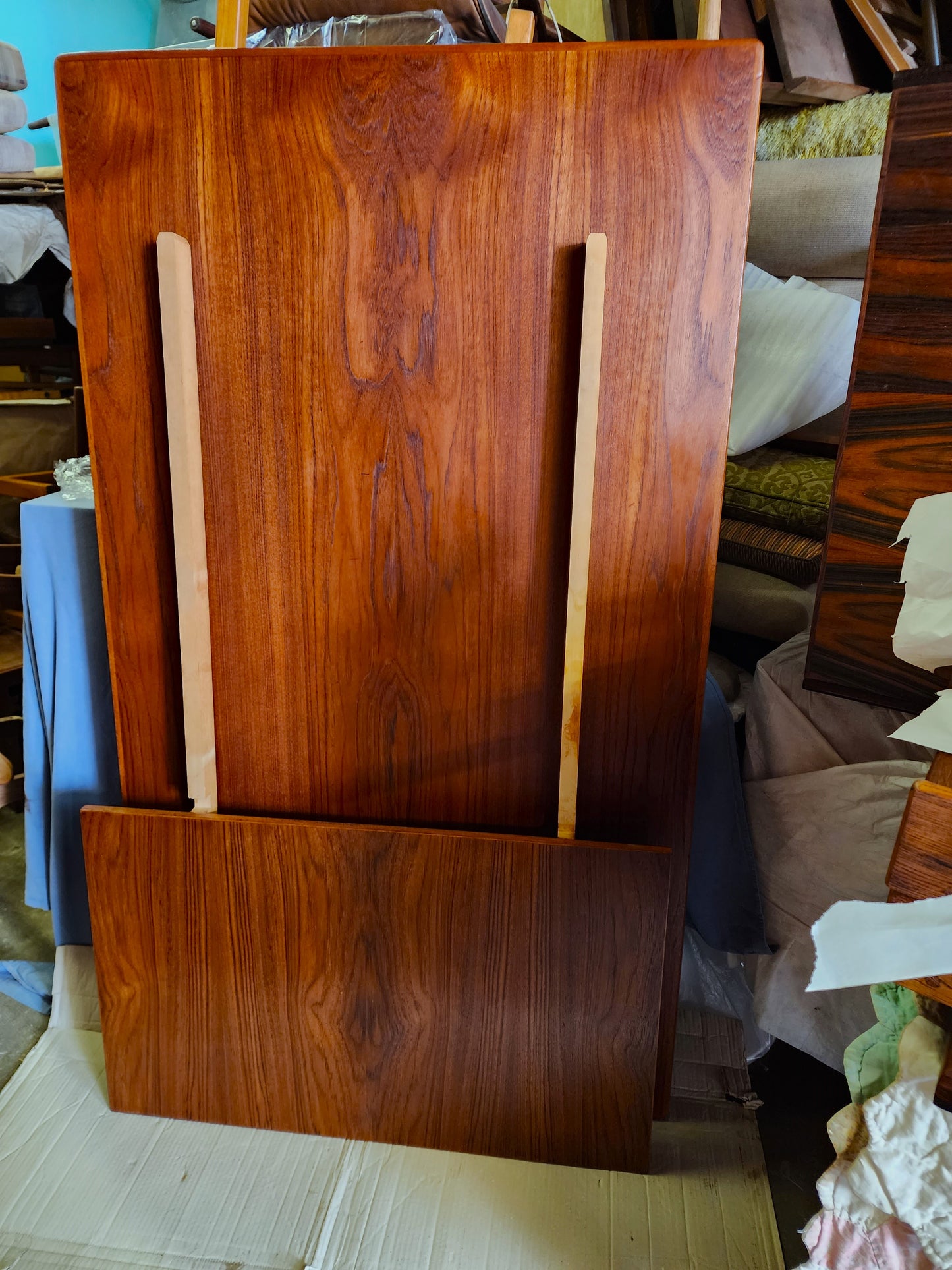 REFINISHED Danish MCM Teak Draw Leaf Table by H. Kjaernulf 68" - 115"
