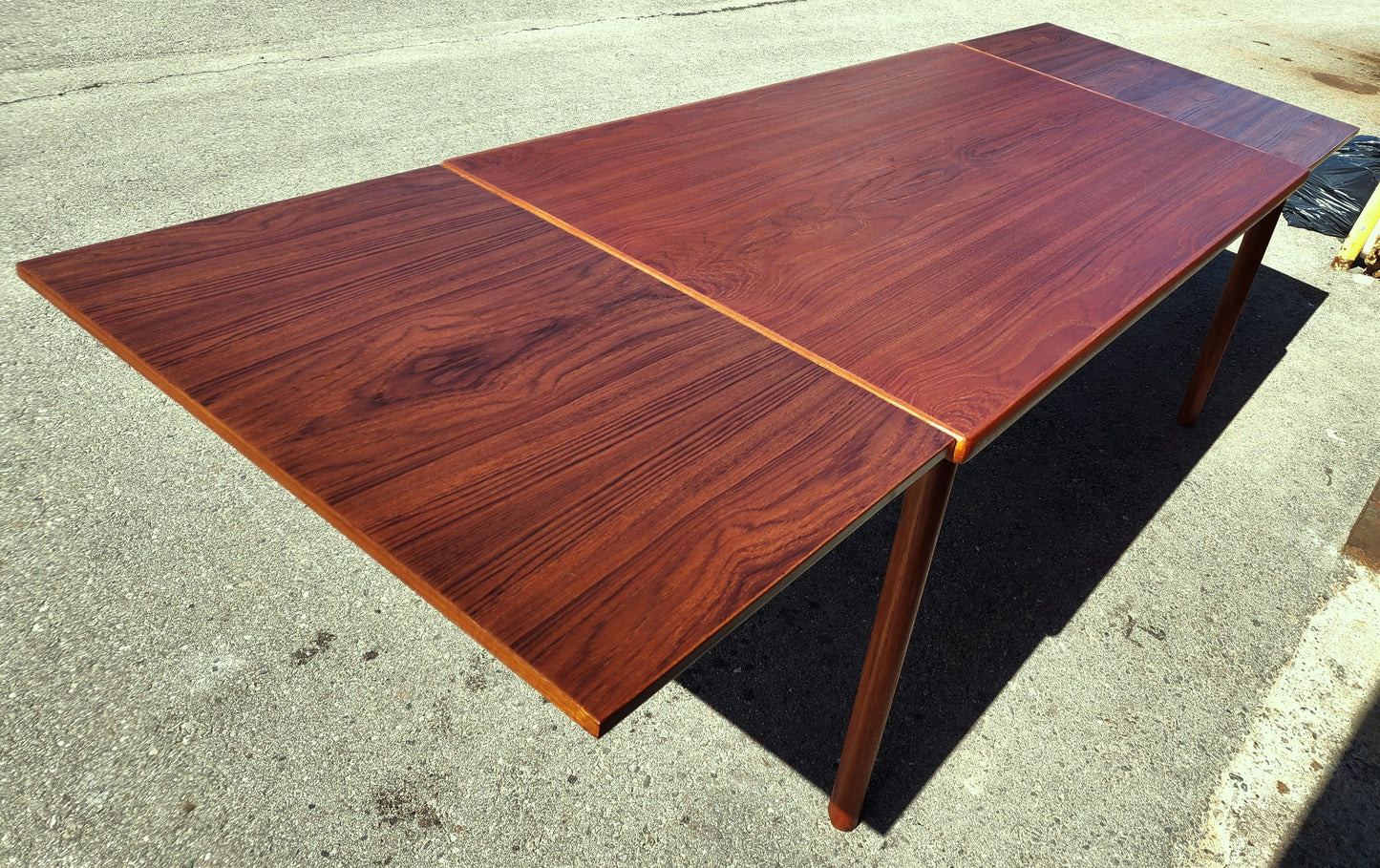REFINISHED Danish MCM Teak Draw Leaf Table by H. Kjaernulf 68" - 115"