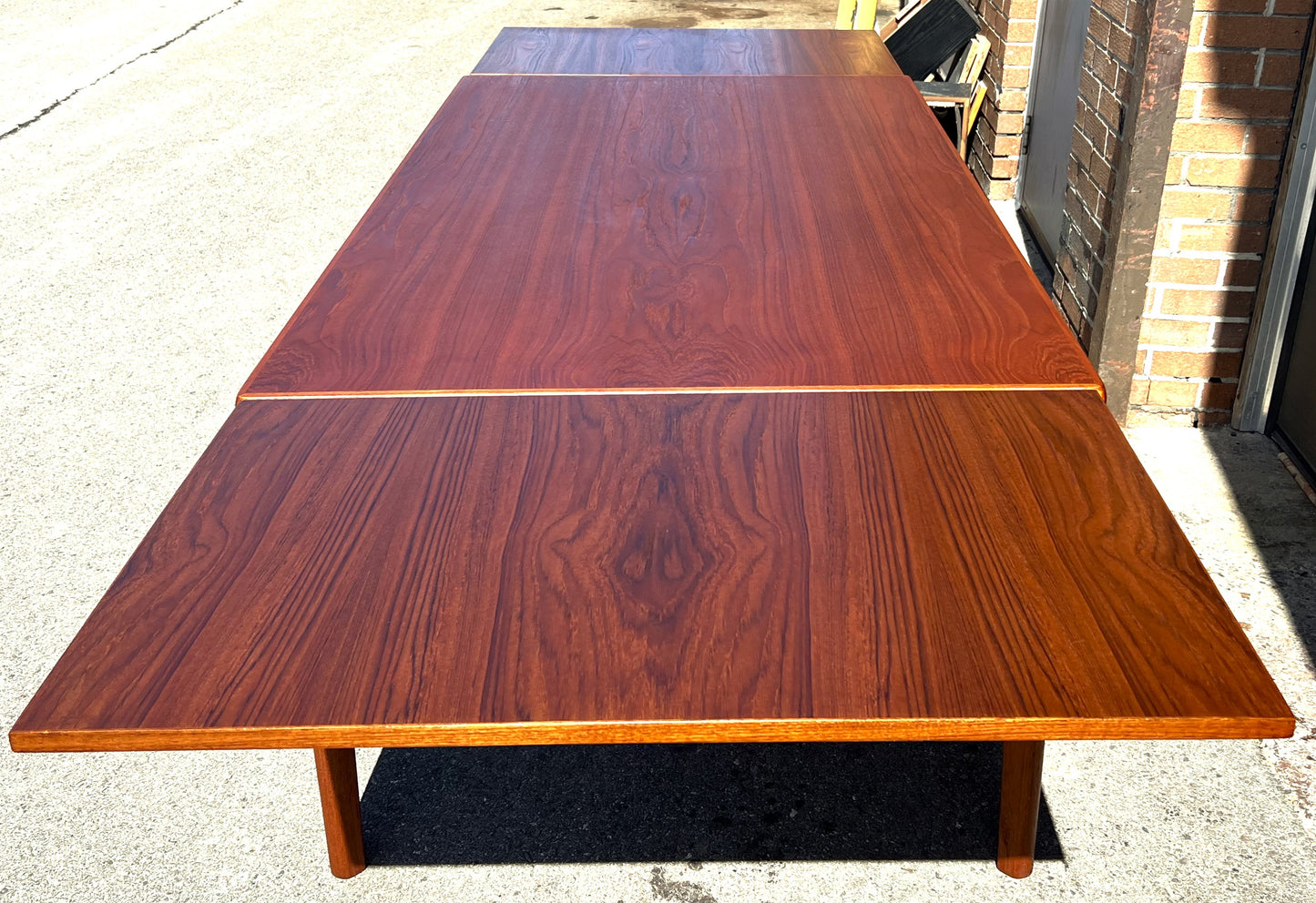 REFINISHED Danish MCM Teak Draw Leaf Table by H. Kjaernulf 68" - 115"