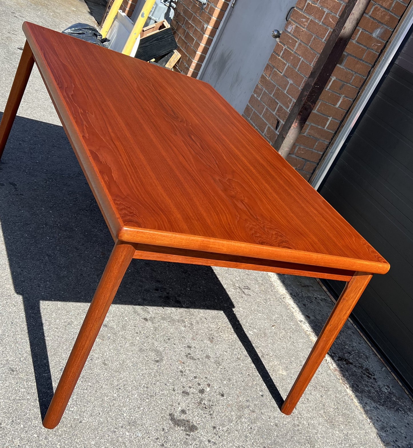 REFINISHED Danish MCM Teak Draw Leaf Table by H. Kjaernulf 68" - 115"