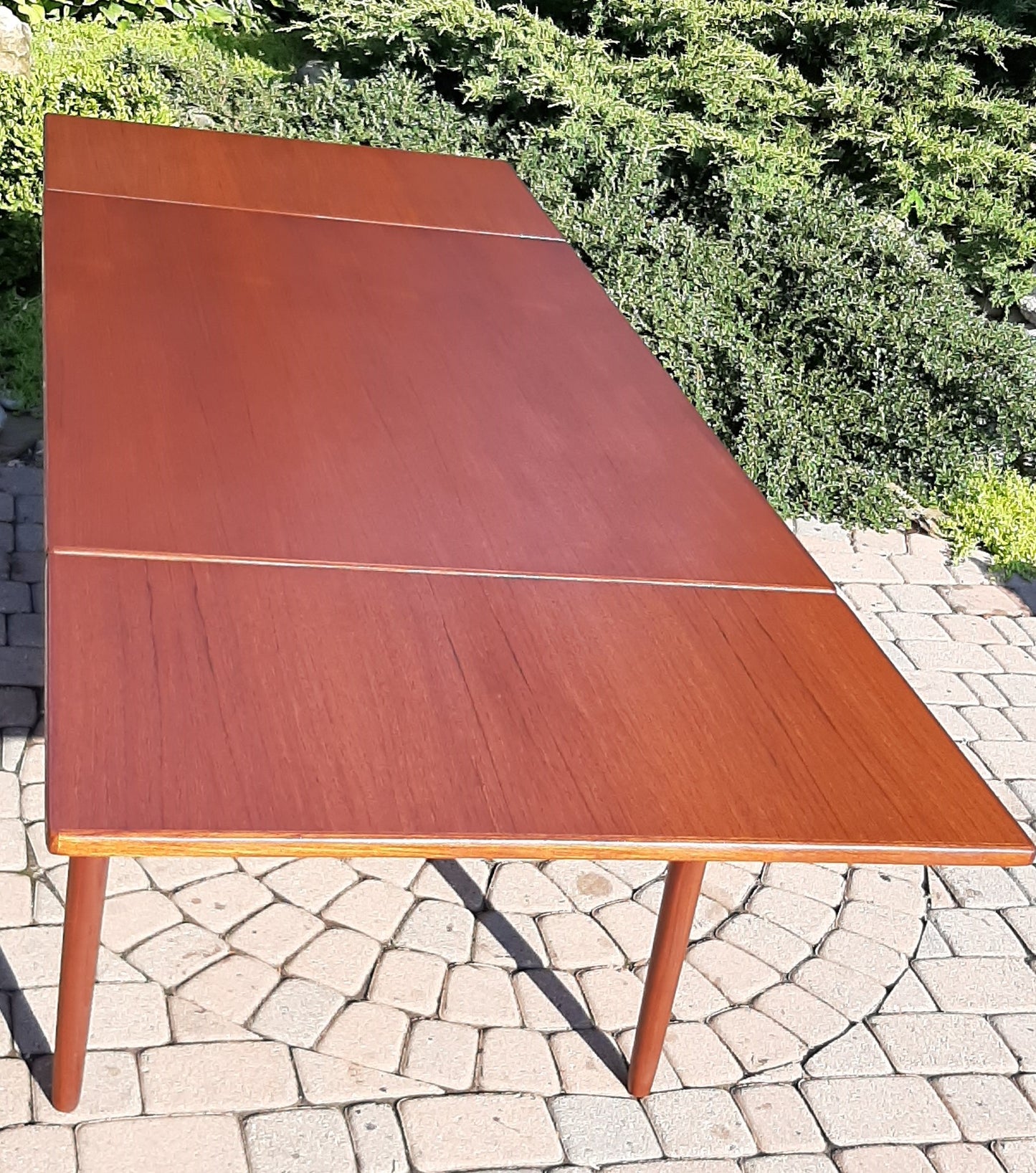 REFINISHED Danish MCM Teak Draw Leaf Table, PERFECT 47"-84"