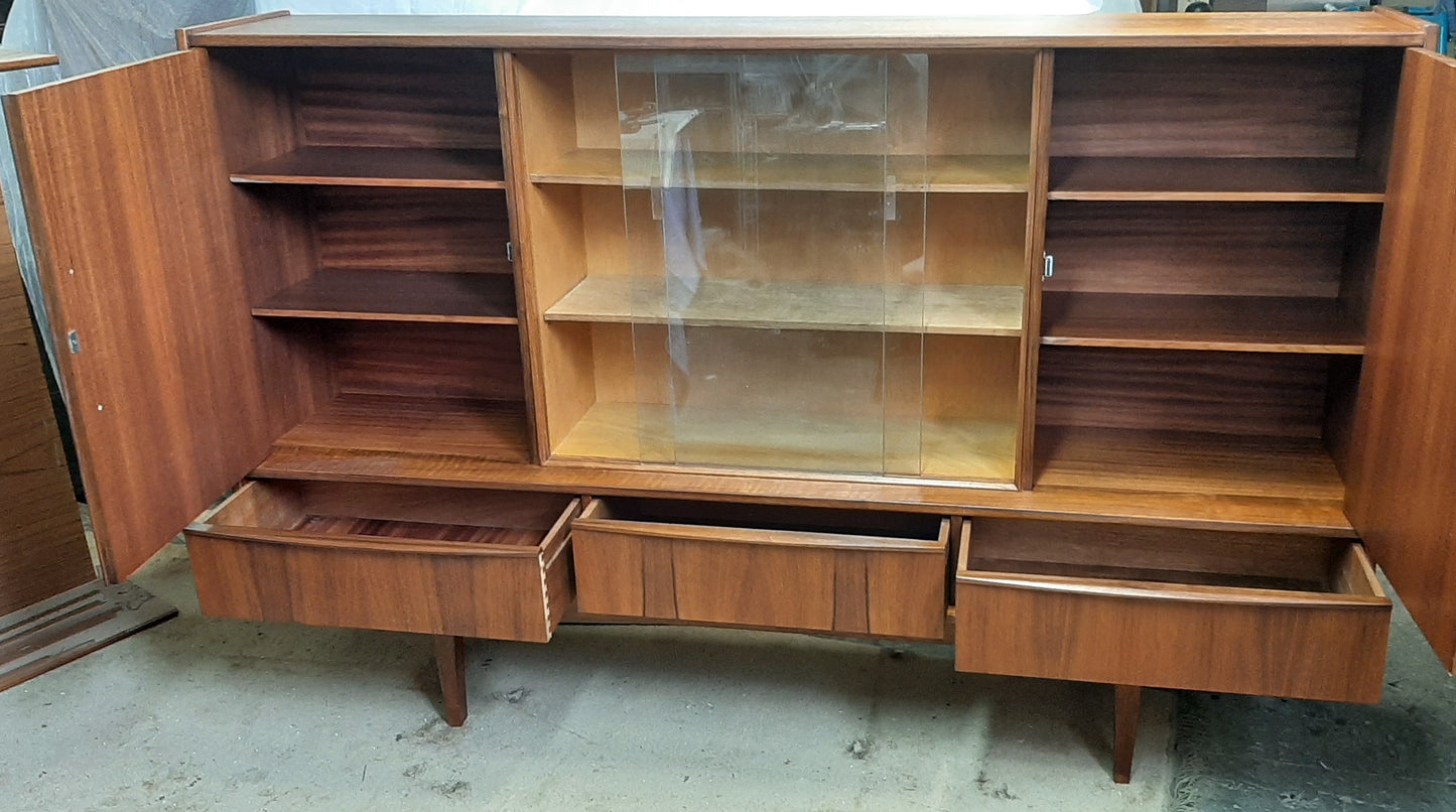 REFINISHED Danish MCM Teak Highboard 76" PERFECT, narrow - Mid Century Modern Toronto