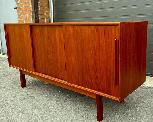 REFINISHED Danish Mid Century Modern Teak Credenza by Kofod Larsen, 60.25"
