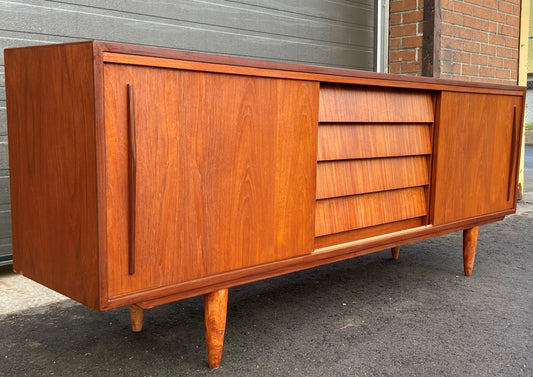 REFINISHED MCM Teak Sideboard Buffet 6 ft , PERFECT
