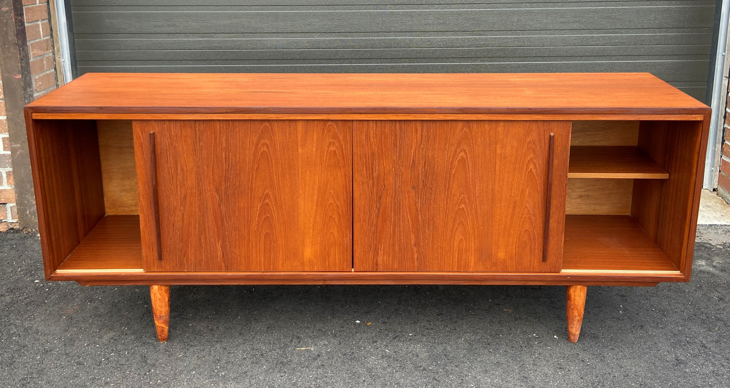 REFINISHED MCM Teak Sideboard Buffet 6 ft , PERFECT