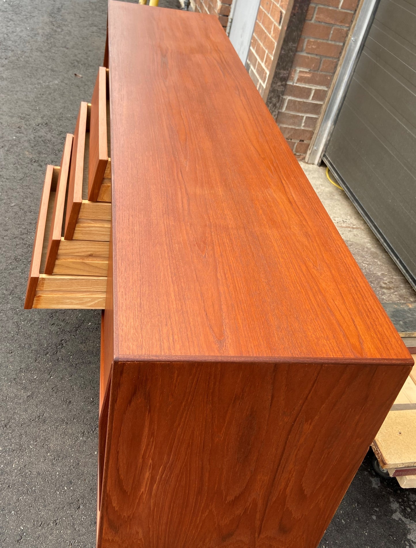 REFINISHED MCM Teak Sideboard Buffet 6 ft , PERFECT