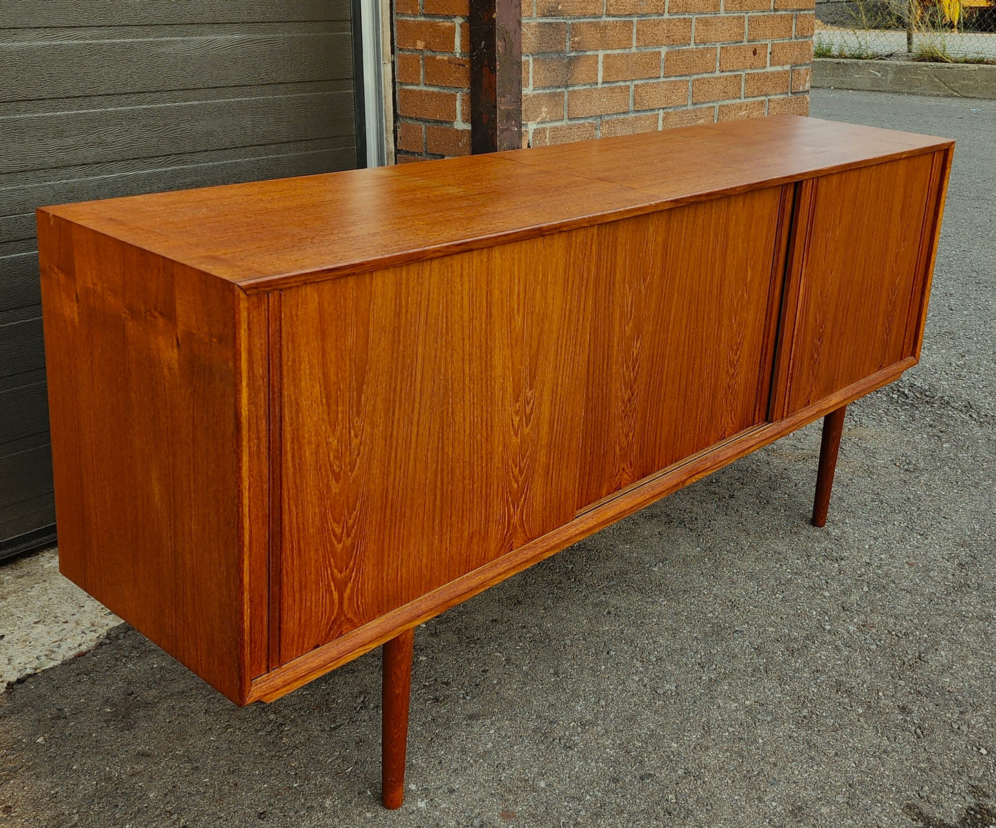 REFINISHED Danish Mid Century Modern Teak Sideboard by STM, Narrow 68.5"