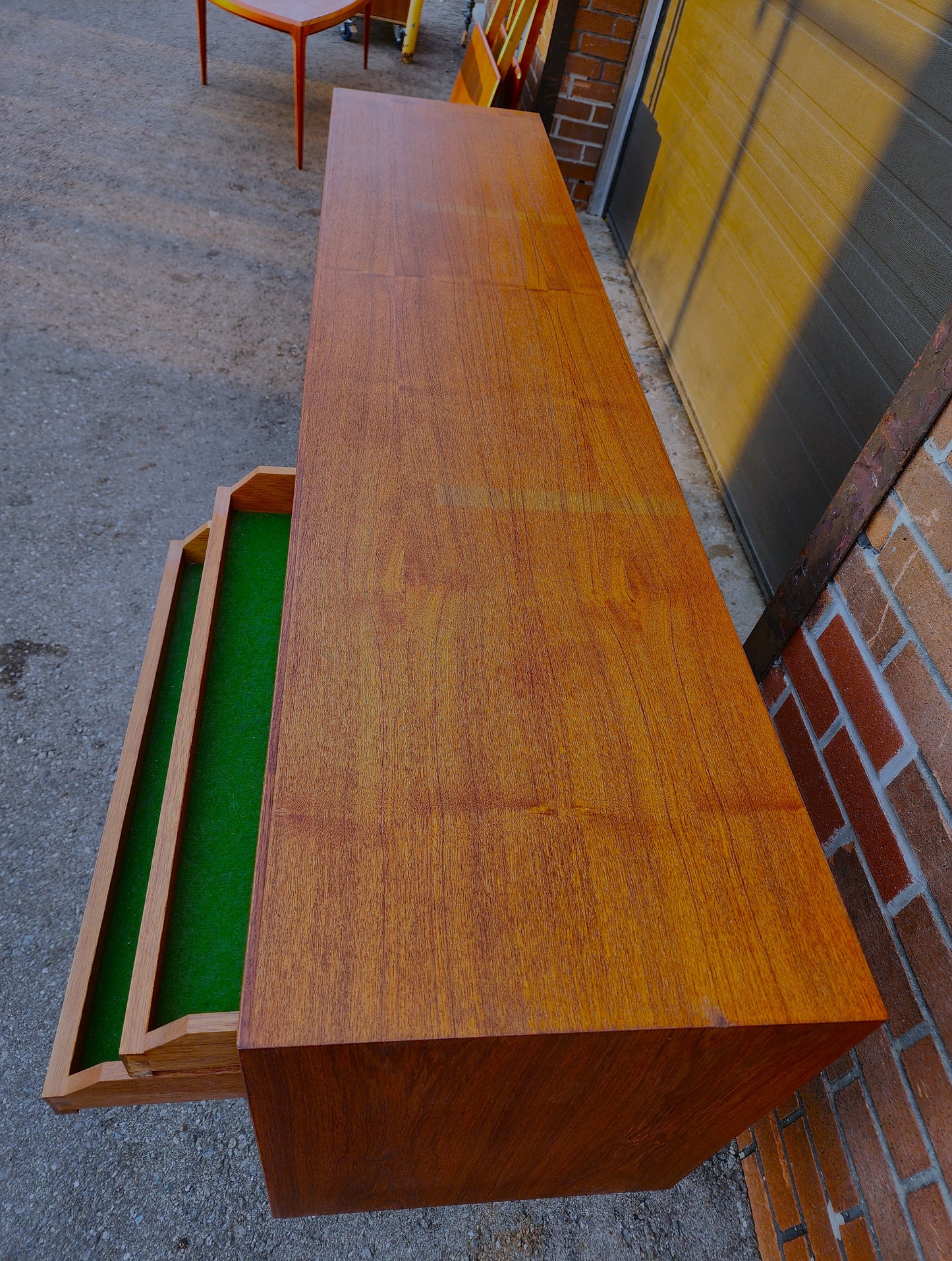 REFINISHED Danish Mid Century Modern Teak Sideboard by STM, Narrow 68.5"