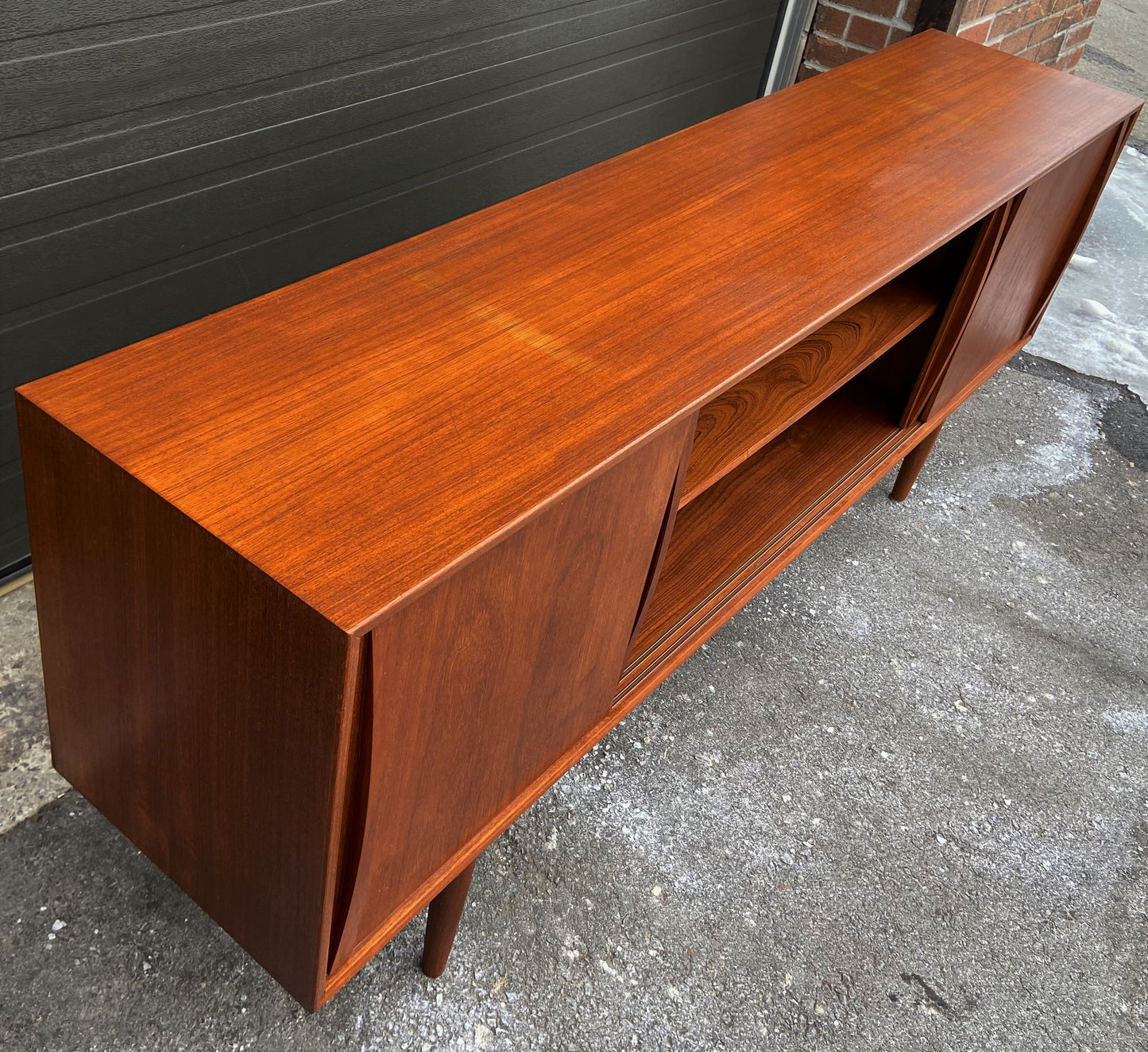 REFINISHED Danish Mid Century Modern Teak Sideboard by STM, Narrow 77"