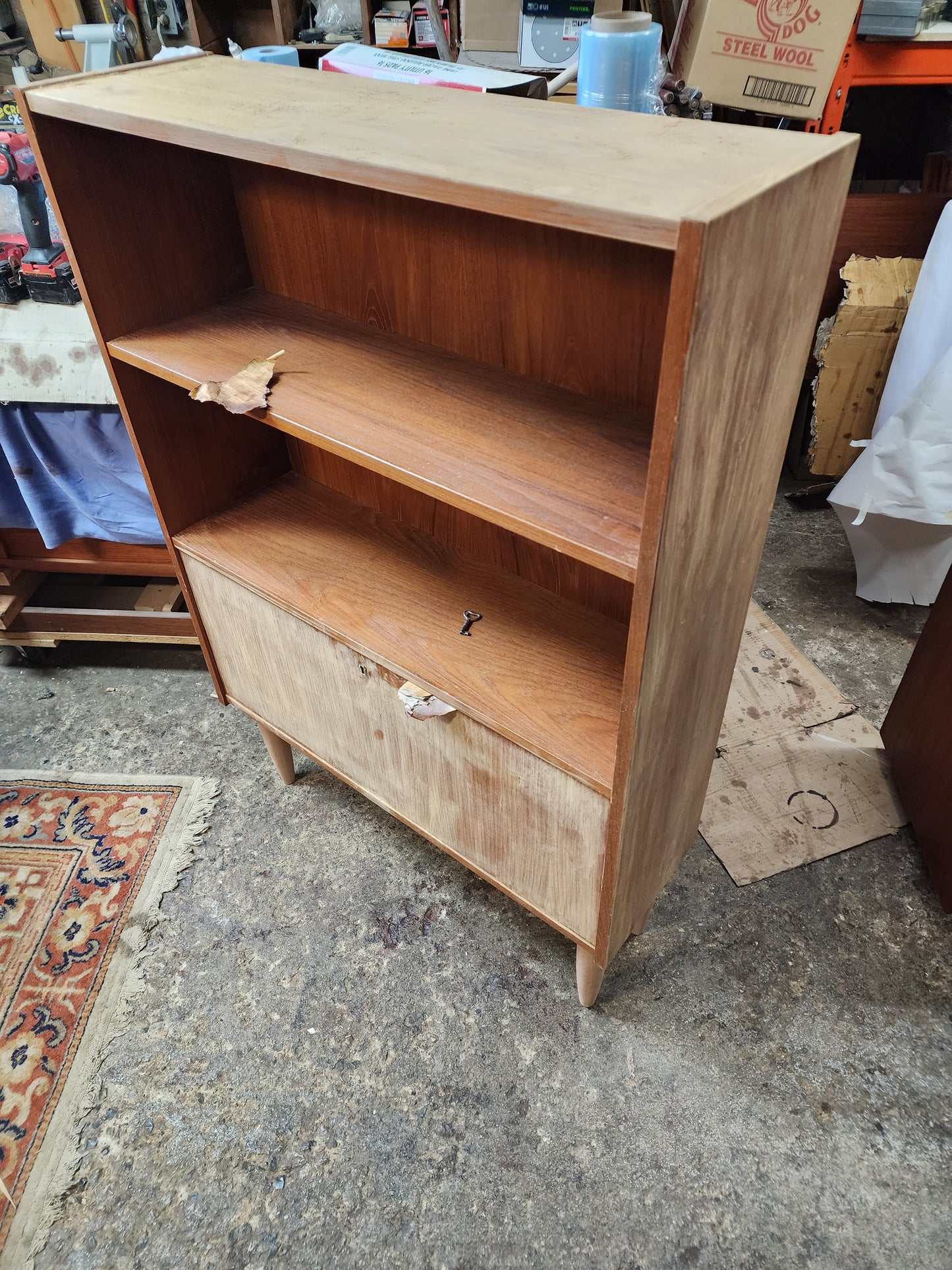 REFINISHED Danish Mid Century Modern Teak Bar Cabinet, 34.25"
