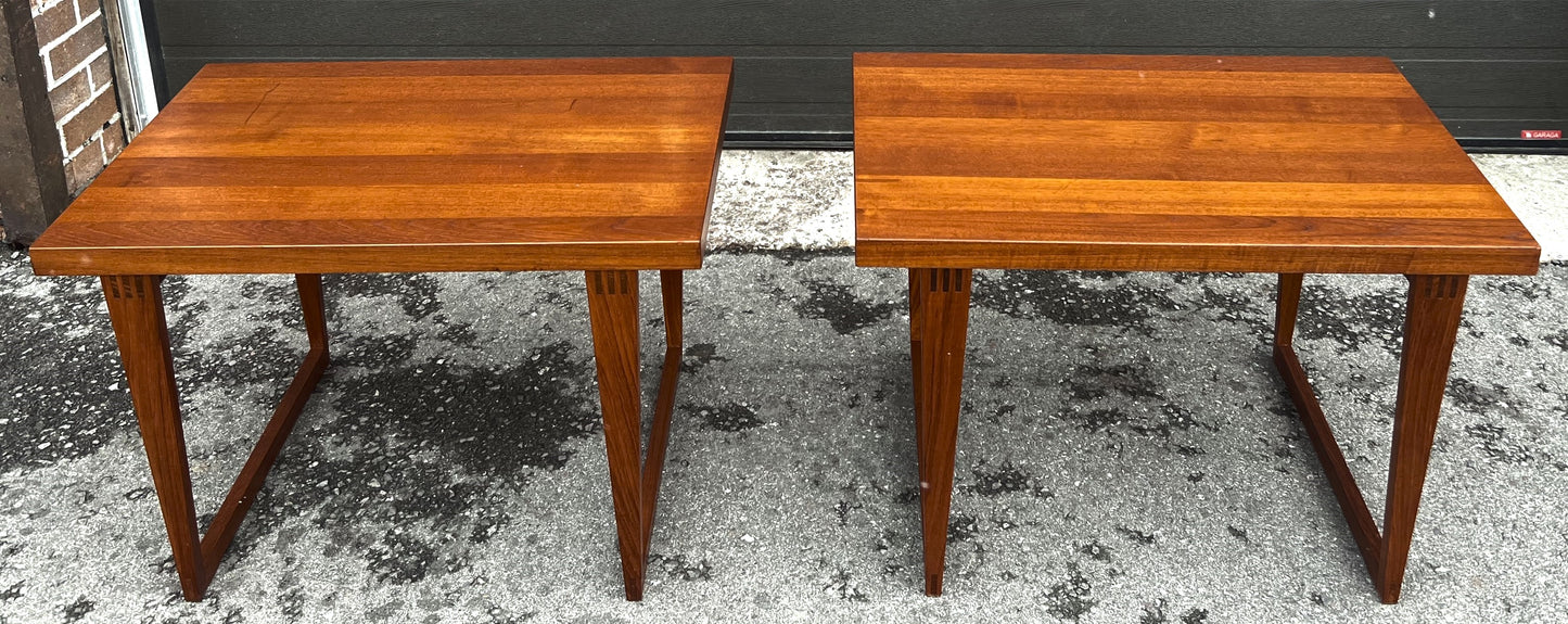 2 REFINISHED Danish Mid Century Modern Teak Accent Tables by H.E. Tangevald Hansen