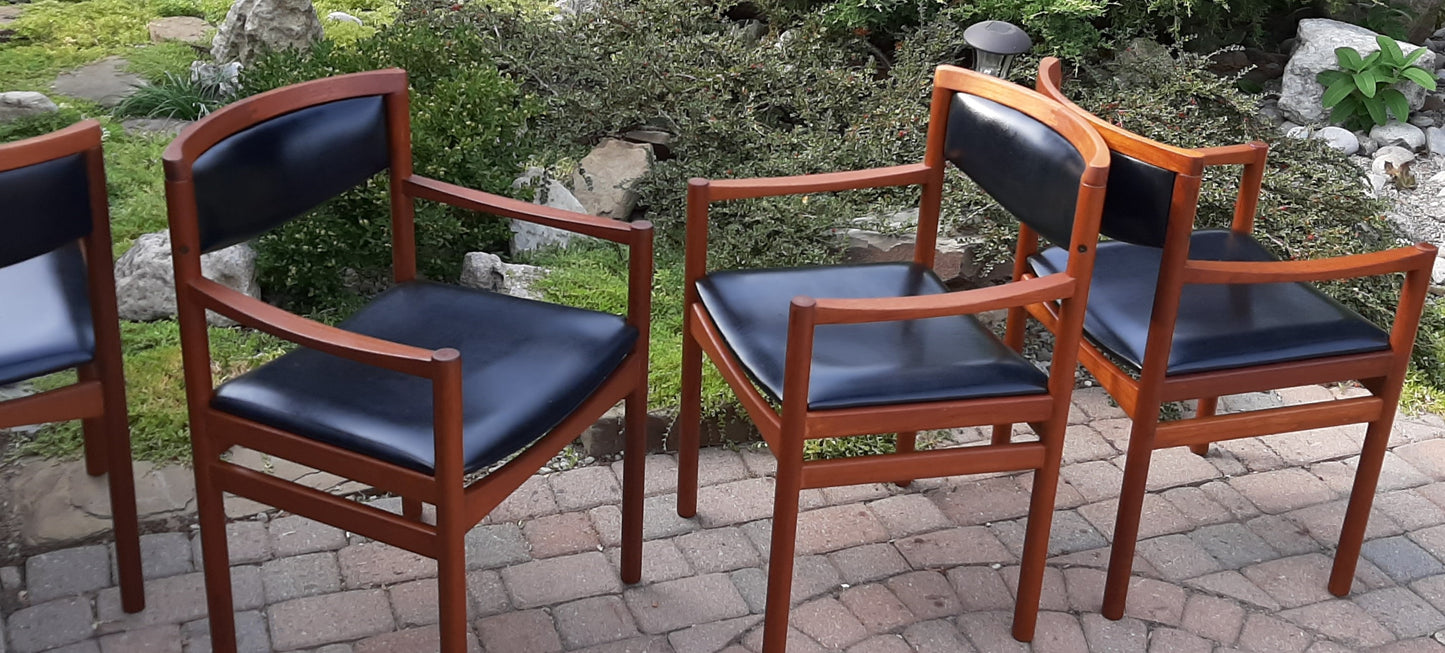 4 Danish MCM Teak Arm Chairs REFINISHED