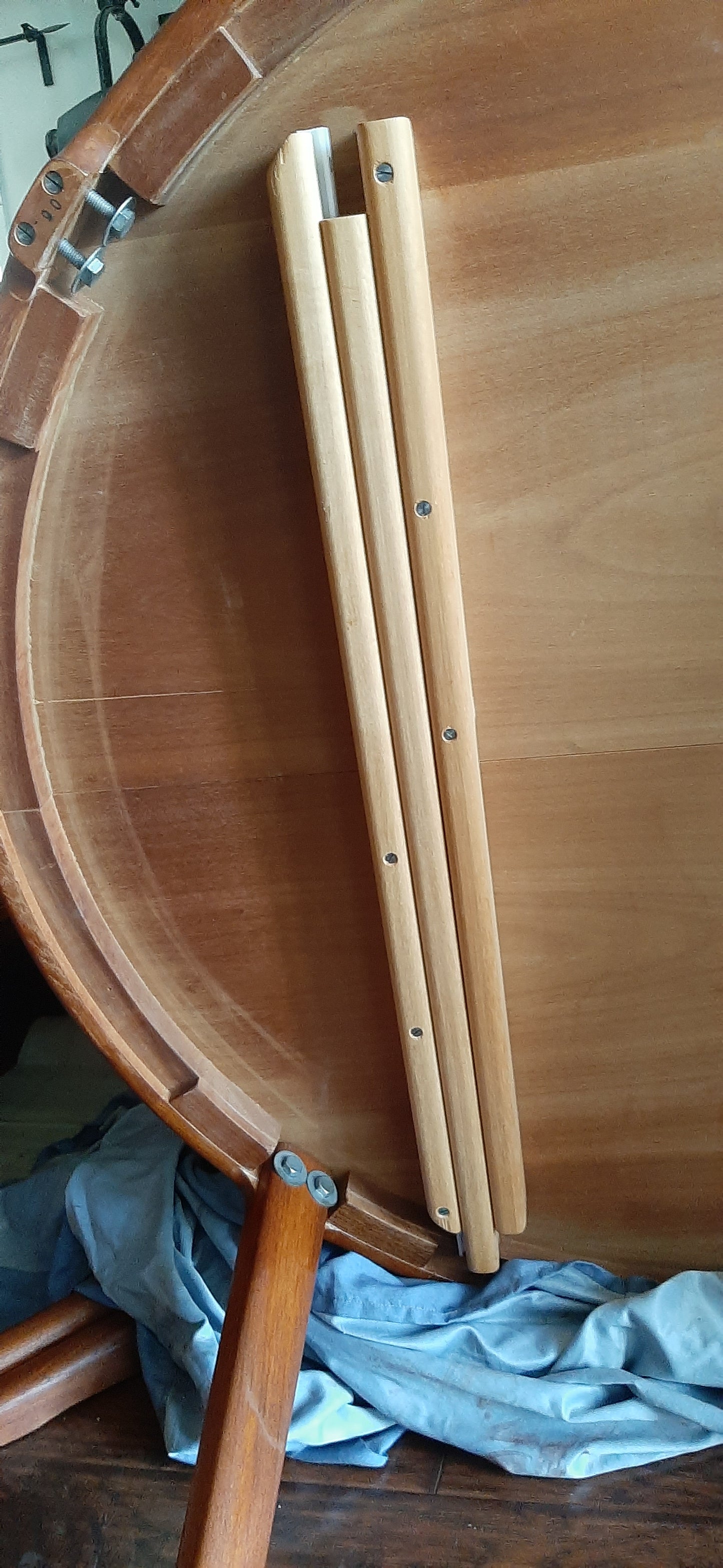 REFINISHED Danish MCM Teak Table Round to Oval w 2 leaves PERFECT 47" - 86" PERFECT