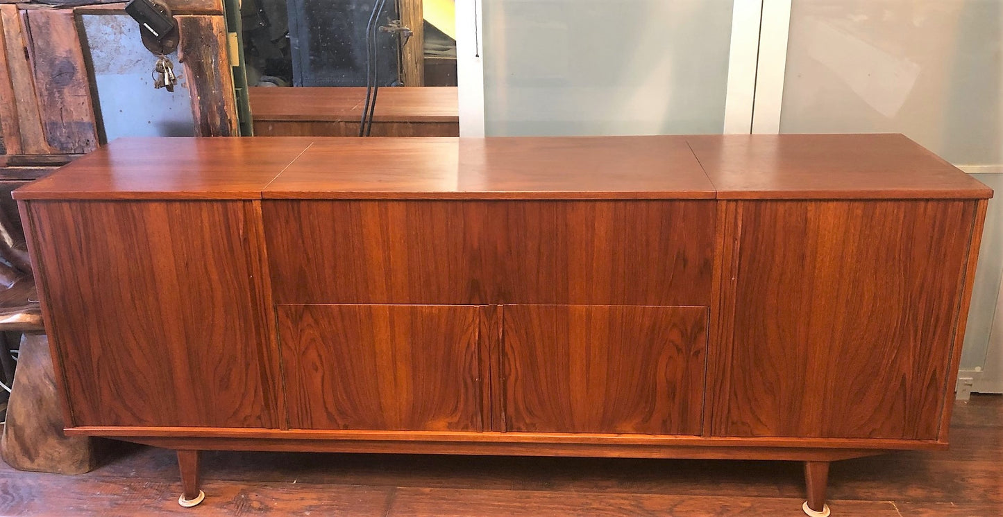 REFINISHED Rare Danish MCM Teak Highboard or Entertainment Console 80", perfect - Mid Century Modern Toronto