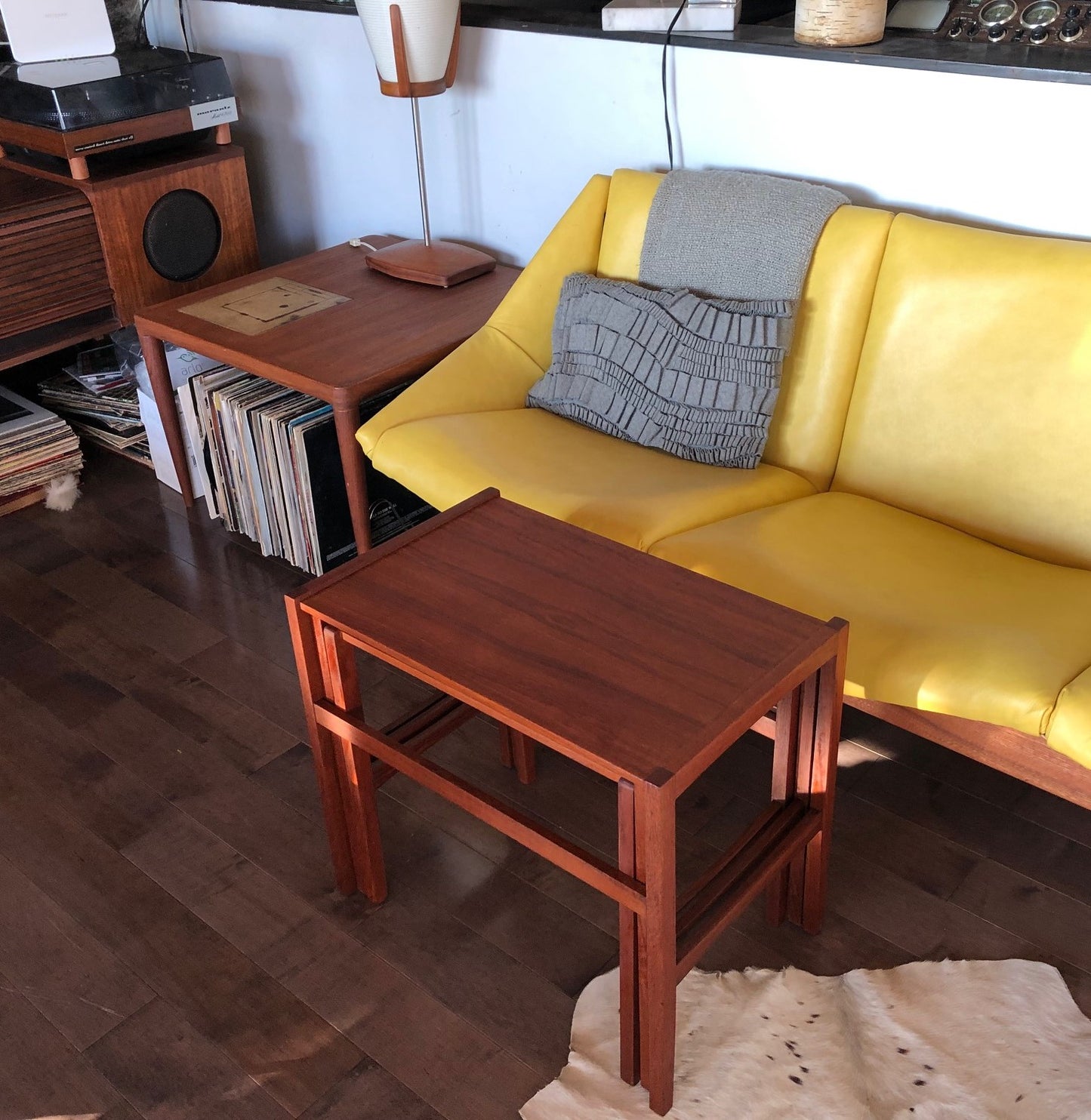 REFINISHED Danish Mid Century Modern set of 3 teak nesting tables, perfect - Mid Century Modern Toronto