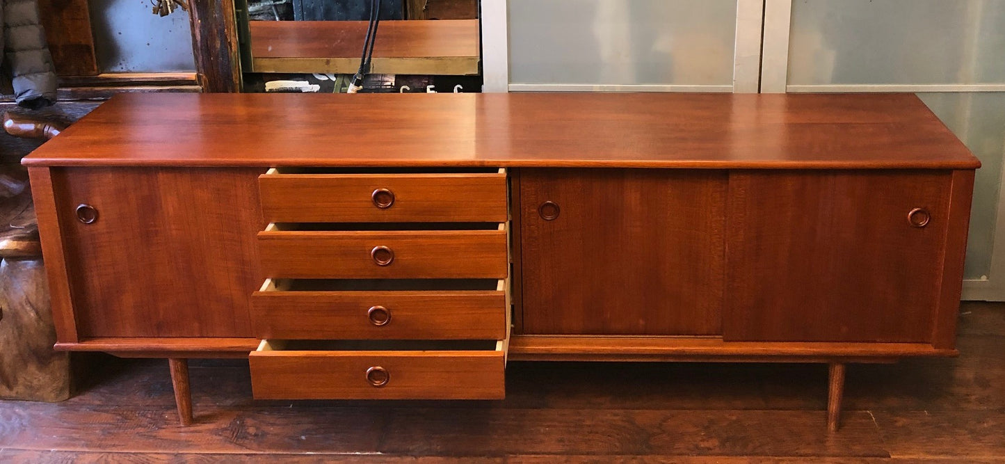 REFINISHED Danish MCM Teak Sideboard TV Media Console 84" - Mid Century Modern Toronto