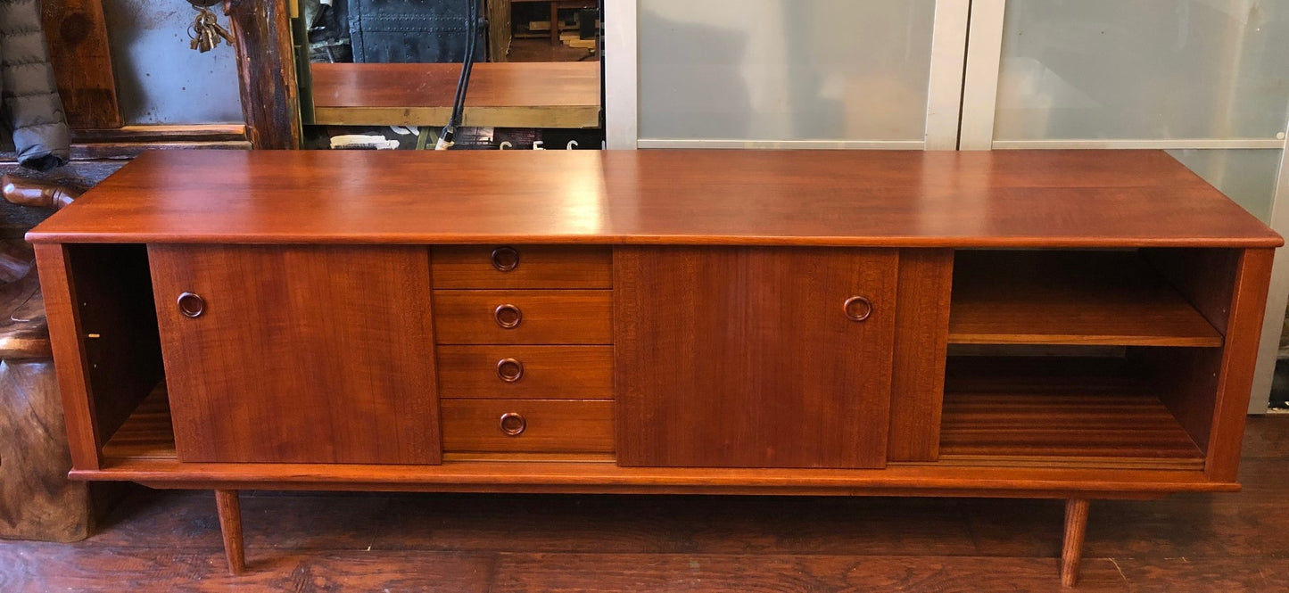 REFINISHED Danish MCM Teak Sideboard TV Media Console 84" - Mid Century Modern Toronto