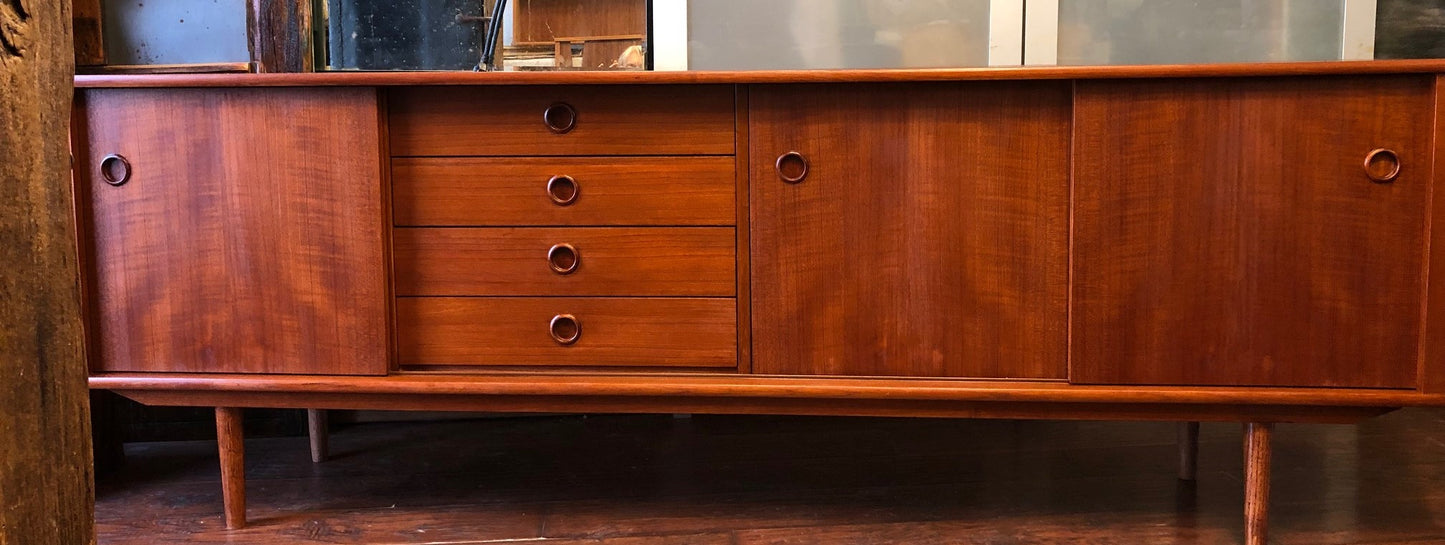 REFINISHED Danish MCM Teak Sideboard TV Media Console 84" - Mid Century Modern Toronto