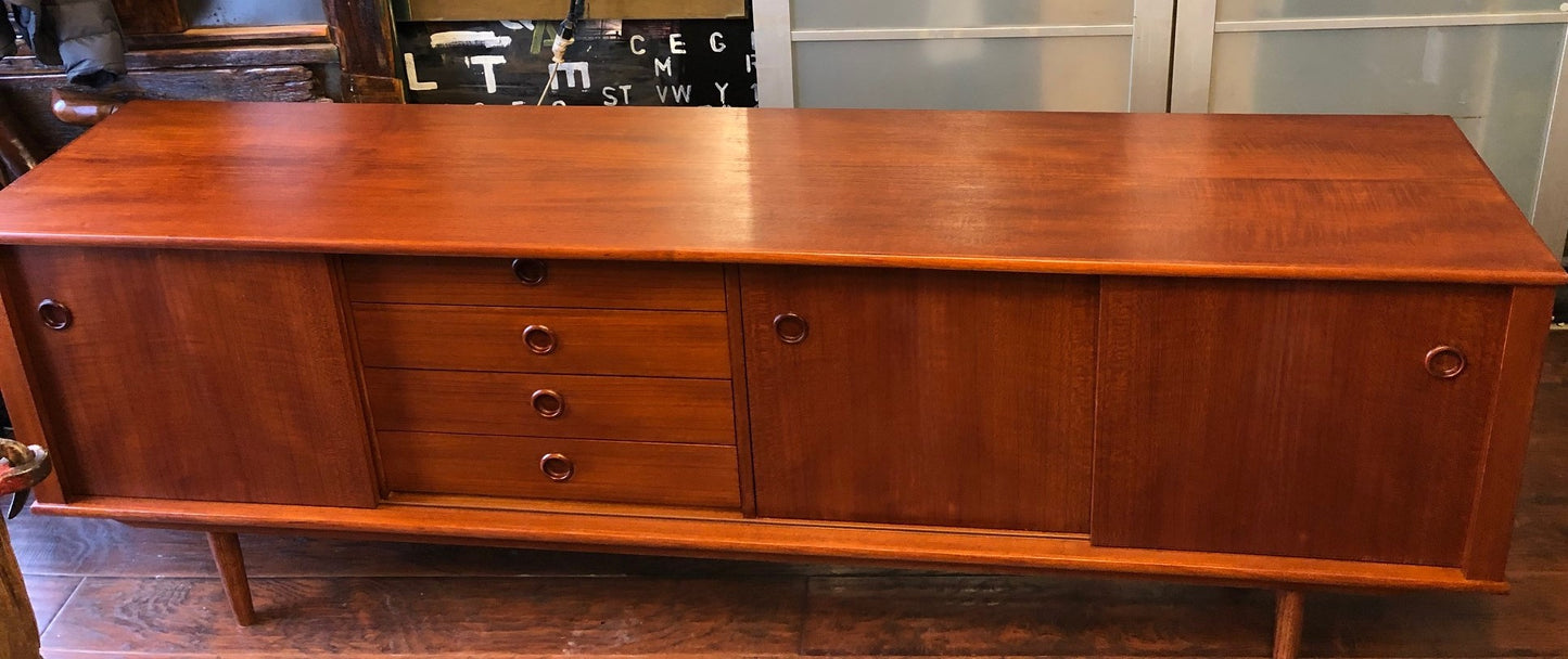 REFINISHED Danish MCM Teak Sideboard TV Media Console 84" - Mid Century Modern Toronto