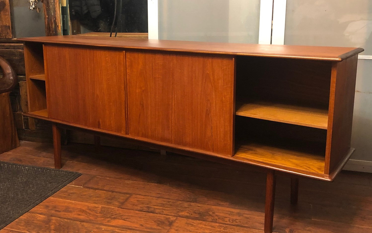 REFINISHED Danish MCM Teak Sideboard TV Media Console 74"perfect - Mid Century Modern Toronto