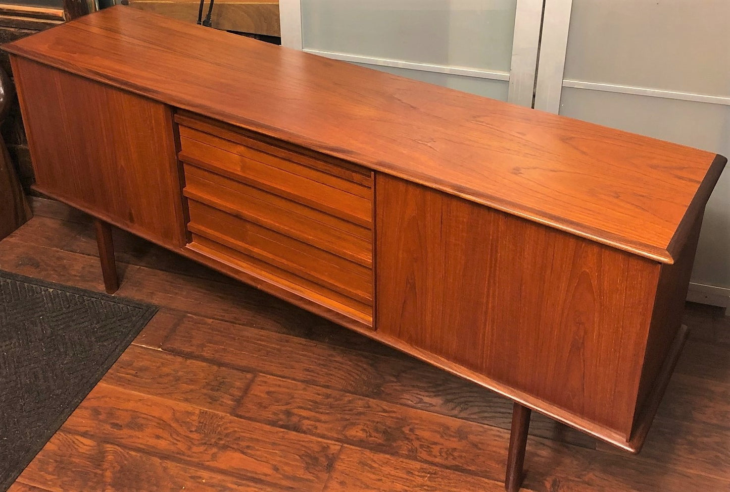 REFINISHED Danish MCM Teak Sideboard TV Media Console 74"perfect - Mid Century Modern Toronto