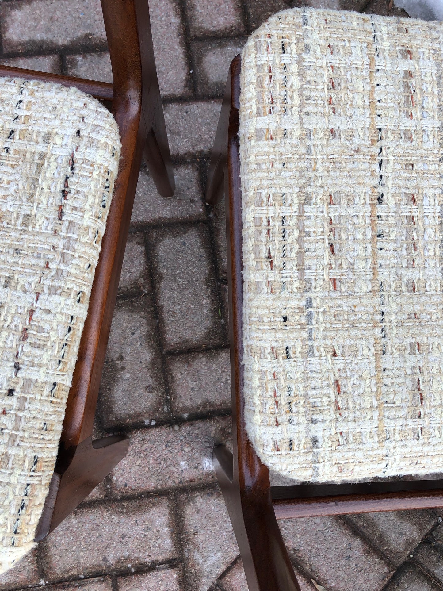 4 Danish MCM Teak Chairs with floating seats will be custom REUPHOLSTERED - Mid Century Modern Toronto