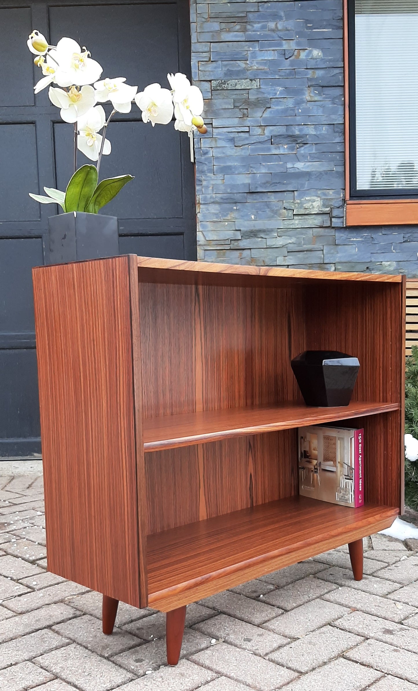 RESTORED Small Danish MCM Rosewood Bookcase Display 34", PERFECT - Mid Century Modern Toronto
