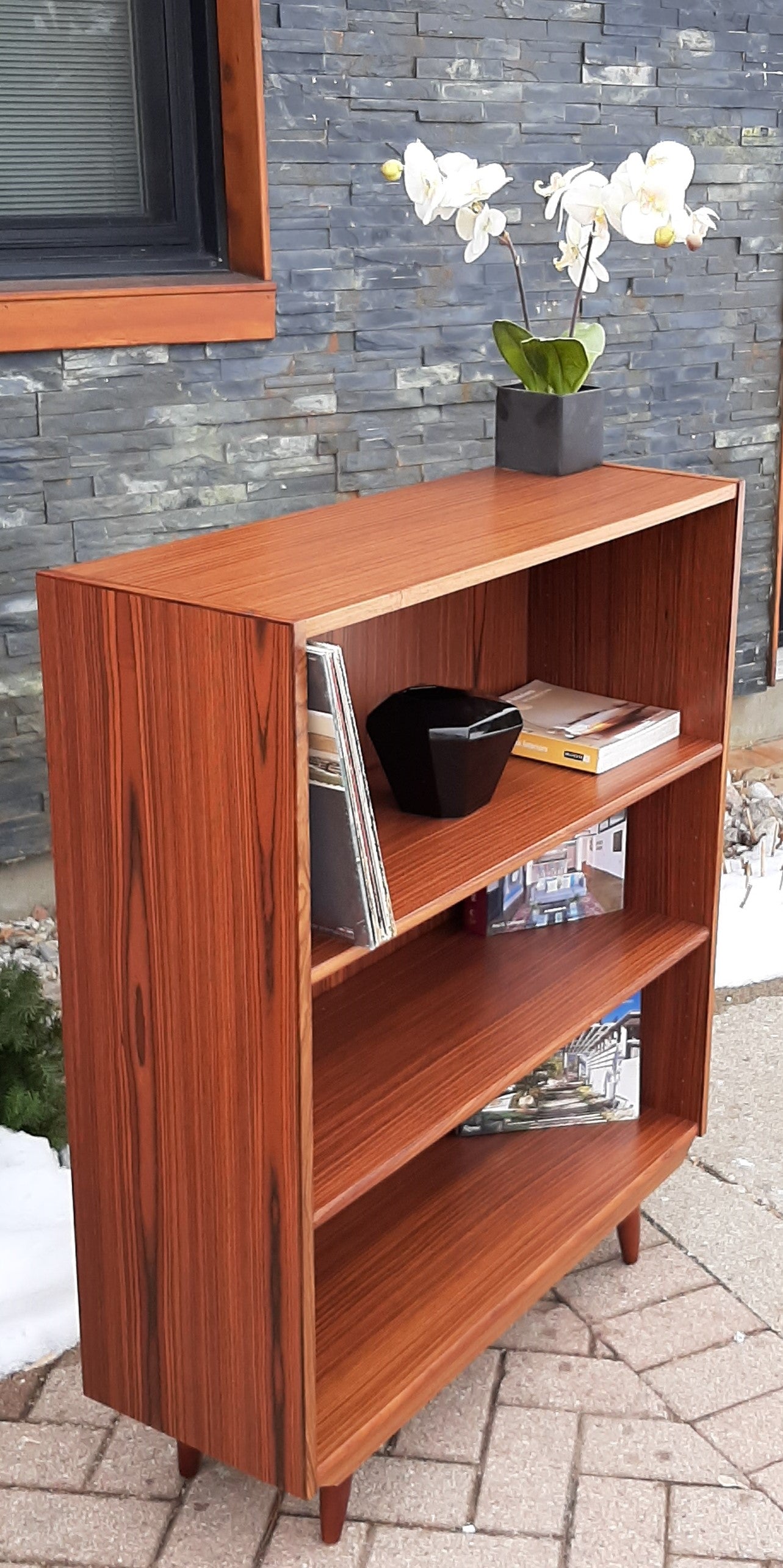 RESERVED for Cody***RESTORED Danish MCM Rosewood Bookcase Display 34", PERFECT - Mid Century Modern Toronto