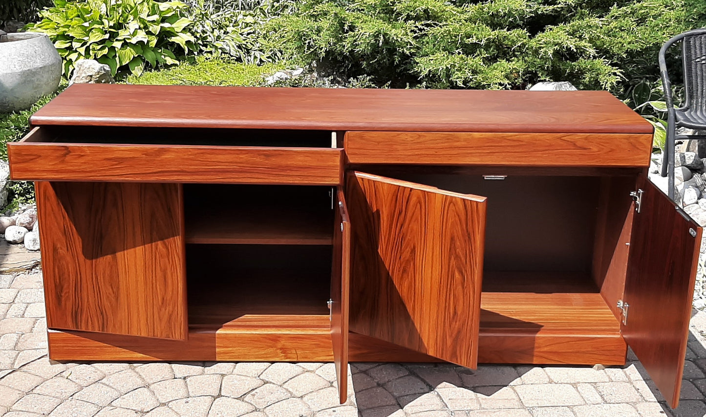 REFINISHED Danish Modern Rosewood Buffet Sideboard by Sannemann 69" PERFECT - Mid Century Modern Toronto
