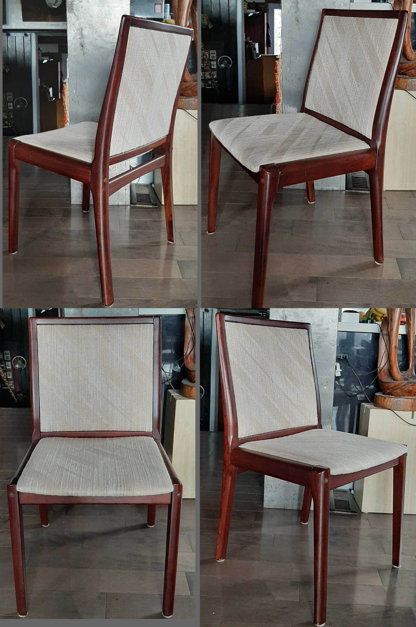 Danish MCM Rosewood Dining Table Round to Oval w 2 leaves 46"-86" & 4 Chairs MINT - Mid Century Modern Toronto