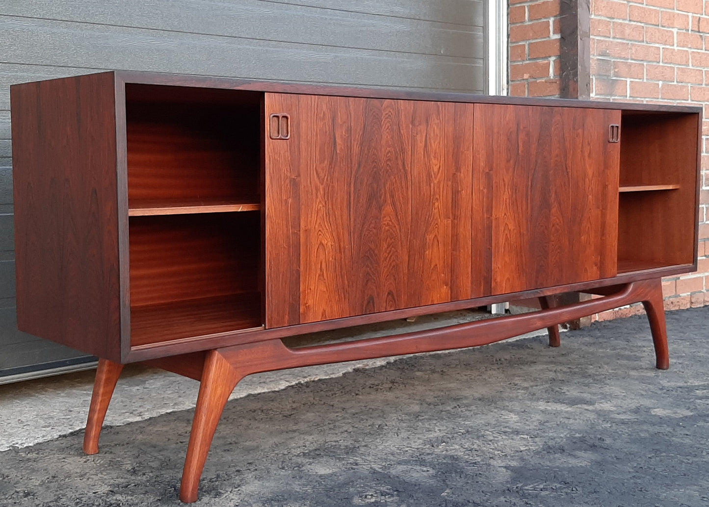 REFINISHED rare Danish MCM Brazilian Rosewood Sideboard Credenza, perfect, 77" - Mid Century Modern Toronto