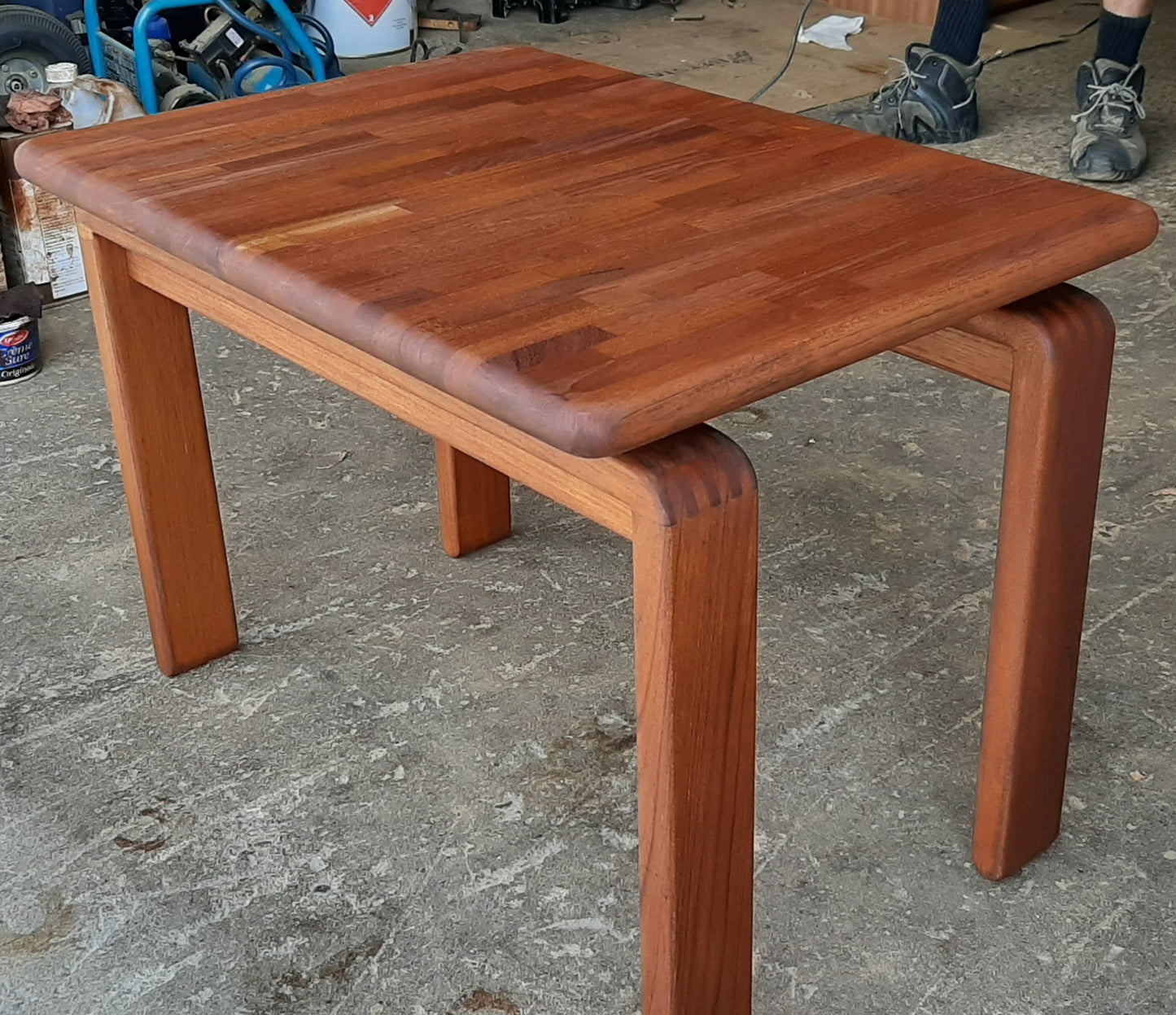 REFINISHED Danish MCM SOLID Teak side or small coffee table, floating look, PERFECT - Mid Century Modern Toronto