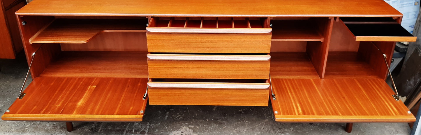 REFINISHED Danish MCM Teak Bar Credenza Sideboard PERFECT, 84" - Mid Century Modern Toronto