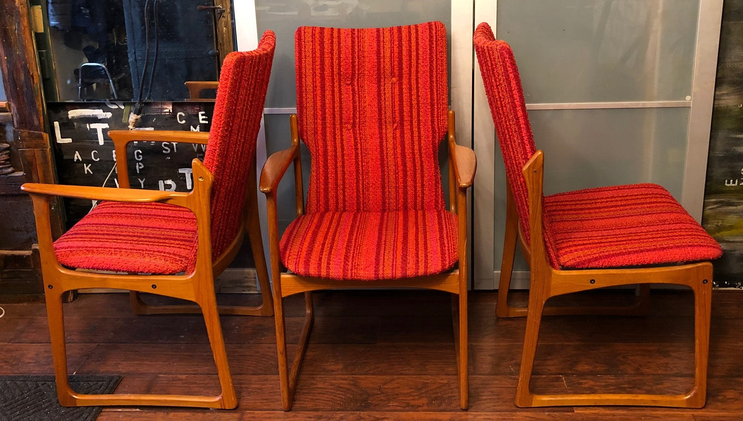 6 Danish MCM Solid Teak Dining Chairs RESTORED by Vamdrup Stolefabrik , each $199 - Mid Century Modern Toronto