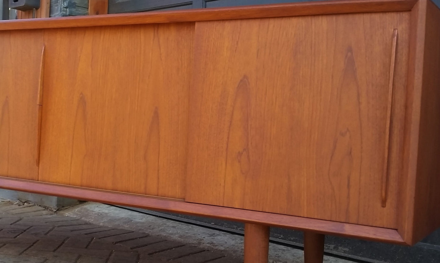 REFINISHED Danish MCM Teak Credenza Sideboard Bow Front by H.P. Hansen, 79" - Mid Century Modern Toronto