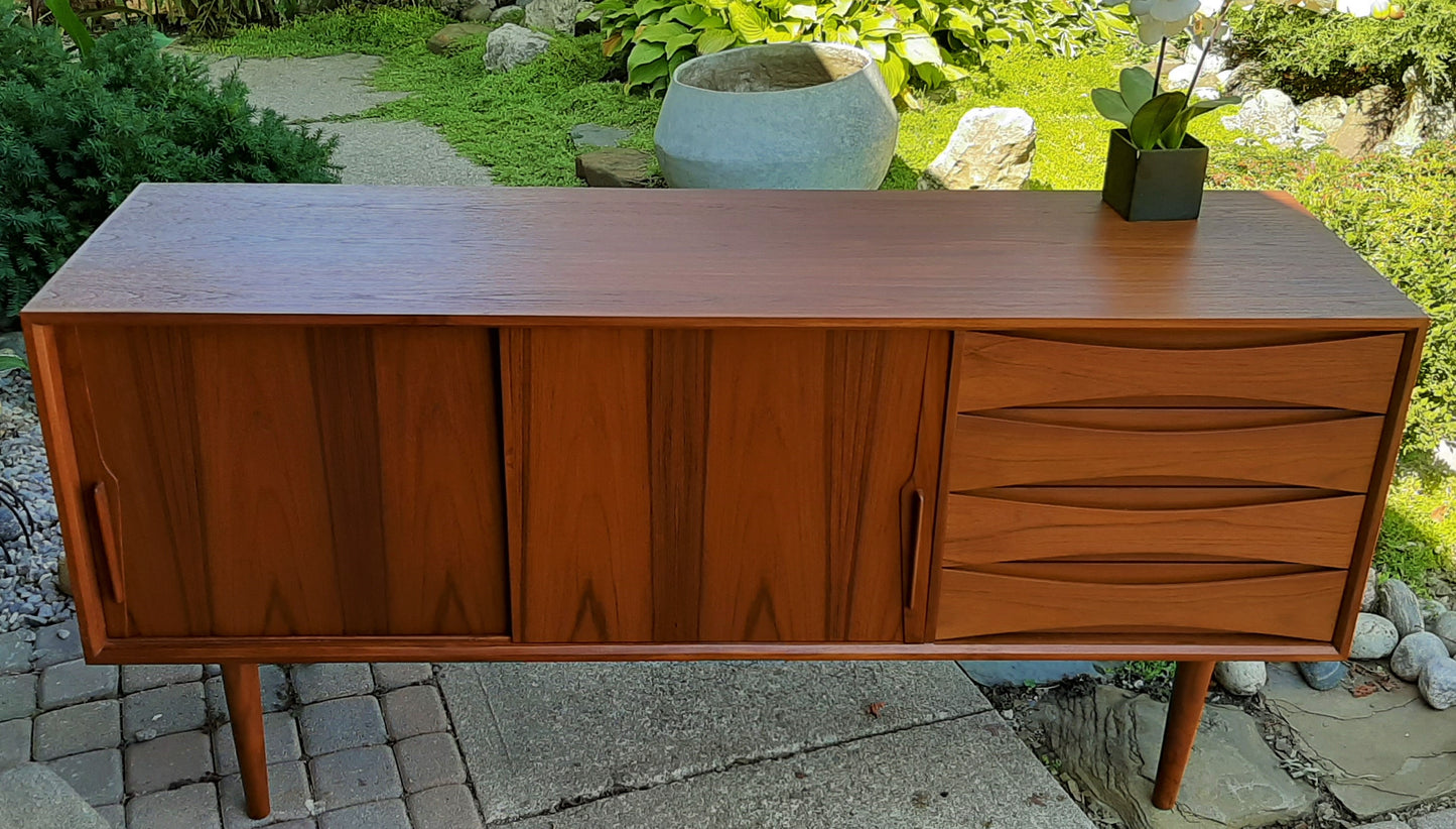 Restored Danish MCM Teak Credenza Sideboard TV Console 63" PERFECT - Mid Century Modern Toronto