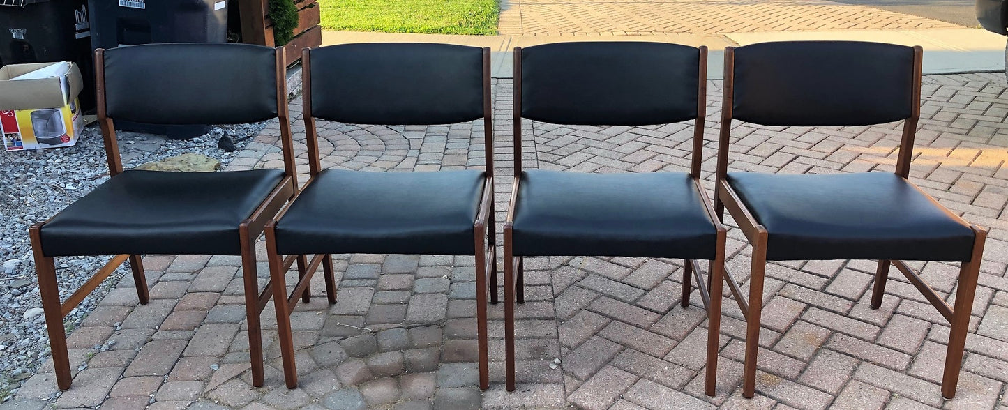 4 Danish MCM Teak Side/ Dining Chairs, large, REUPHOLSTERED, each $249 - Mid Century Modern Toronto