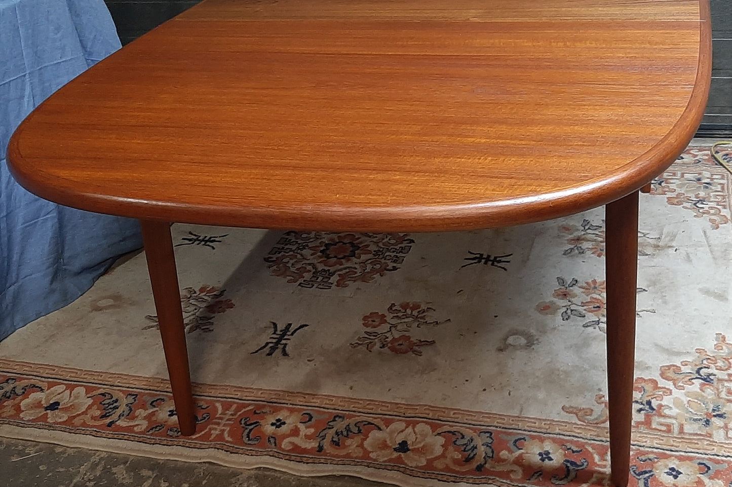 REFINISHED Danish MCM Teak Table Oval w 2 leaves 63"-99" & 4 Chairs by Arne Wahl-Iversen PERFECT - Mid Century Modern Toronto