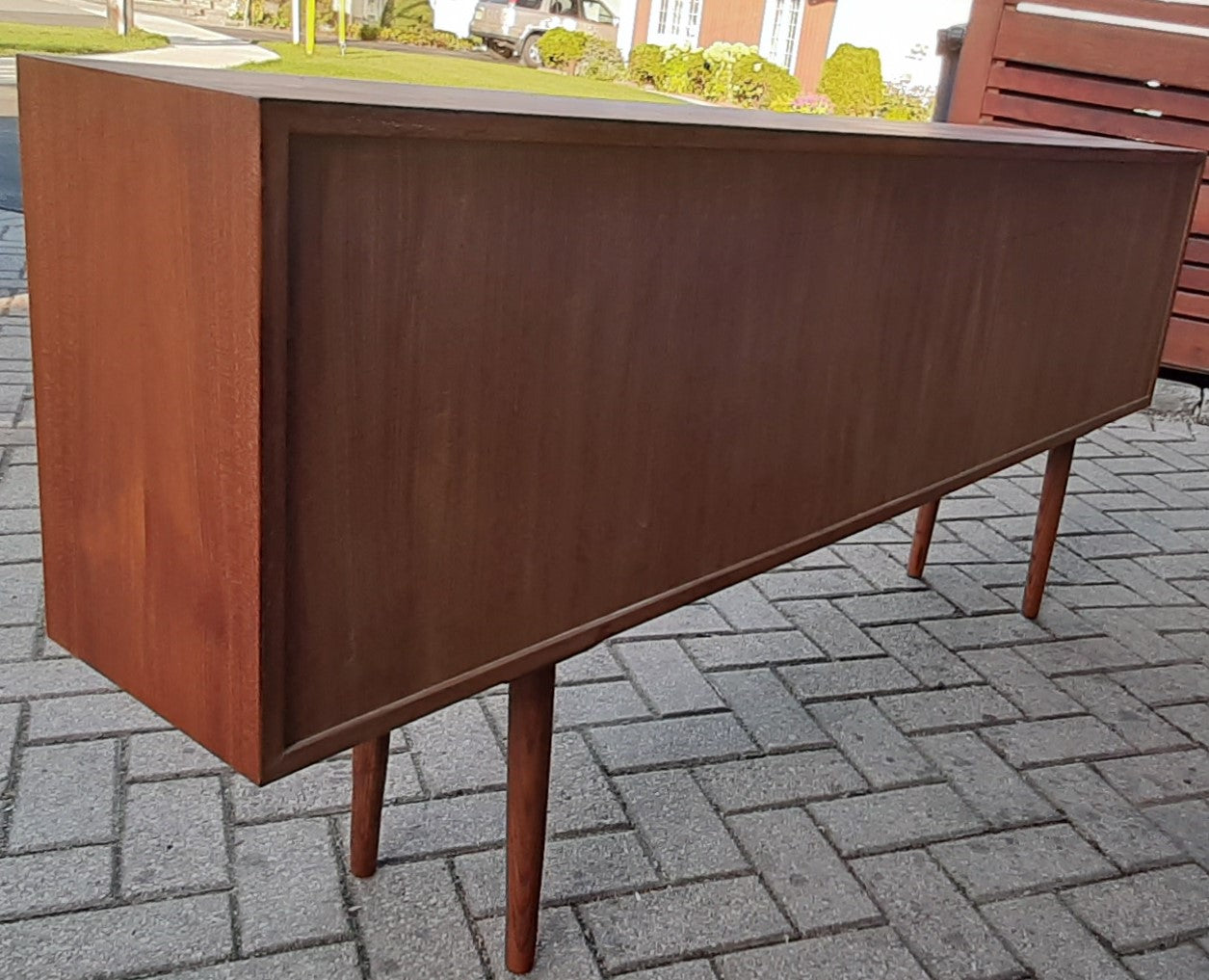 REFINISHED Danish Modern Teak Bookcase Display w tinted glass doors 71" PERFECT - Mid Century Modern Toronto