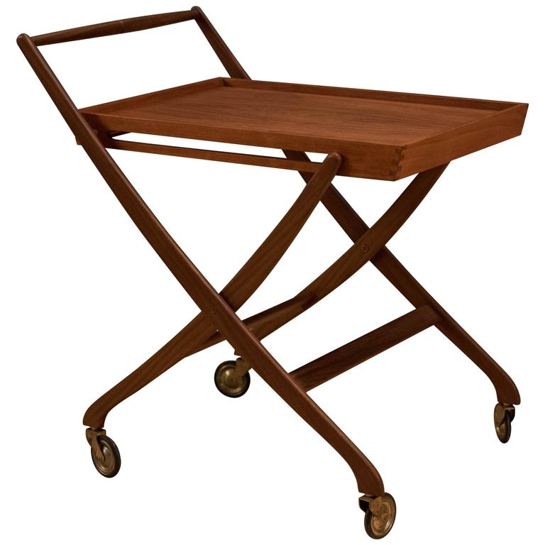 REFINISHED Danish MCM teak bar cart foldable, perfect - Mid Century Modern Toronto