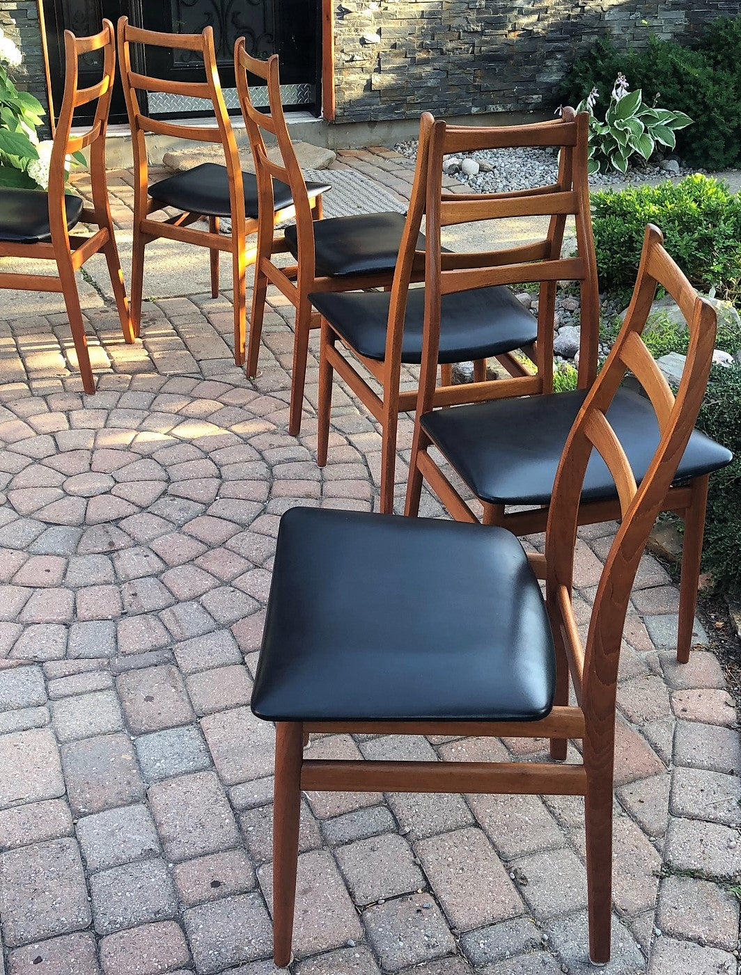 RESERVED ***6 Danish MCM Teak Ladder Back Dining Chairs, each $199 - Mid Century Modern Toronto